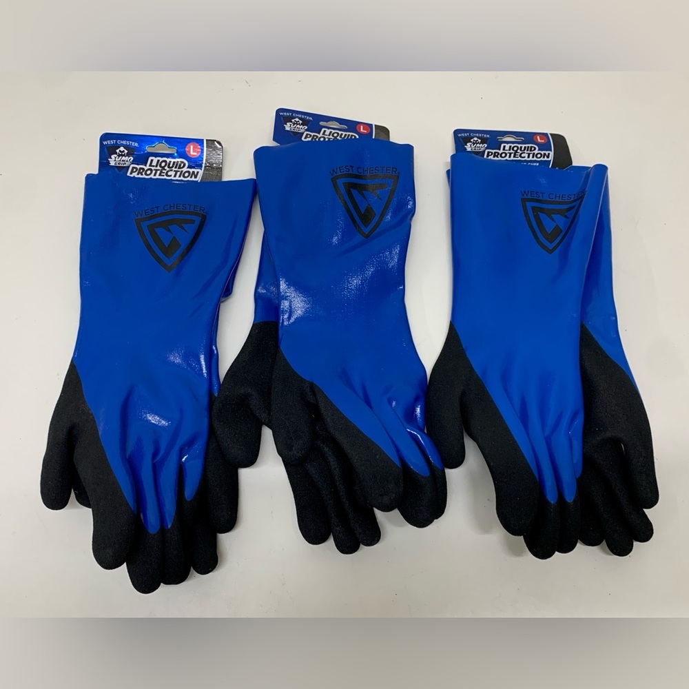 (3 Pairs) Size Large West Chester Sumo Grip Liquid Protection Gloves NWT
